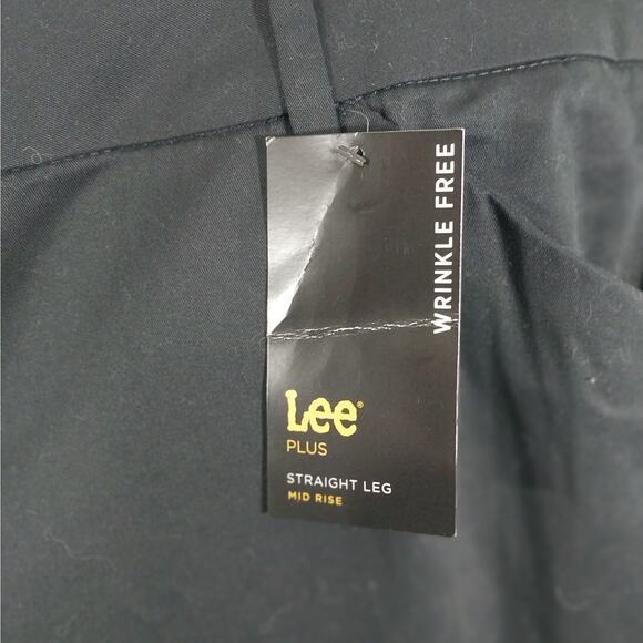 NWT! LEE! BLACK STRAIGHT LEG, MID-RISE CLASSIC WRINKLE FREE PANTS! SZ 24W - Picture 7 of 11